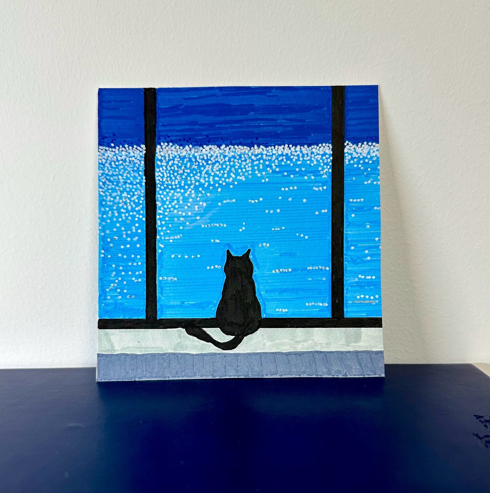 猫咪的心思都写在脸上了 #带你去看海 #丙烯画
