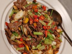 绣球菌炒黄牛肉-楚山晓·楚湘菜(江夏永旺店)