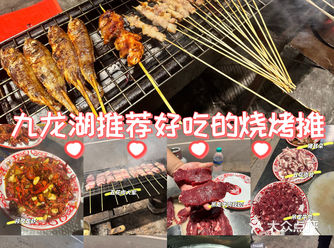 九龙湖好吃的烧烤摊，干净又新鲜，野炊大排档