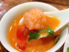 番茄虾滑汤-川旺角川粤融合菜•海景餐厅(星海广场店)