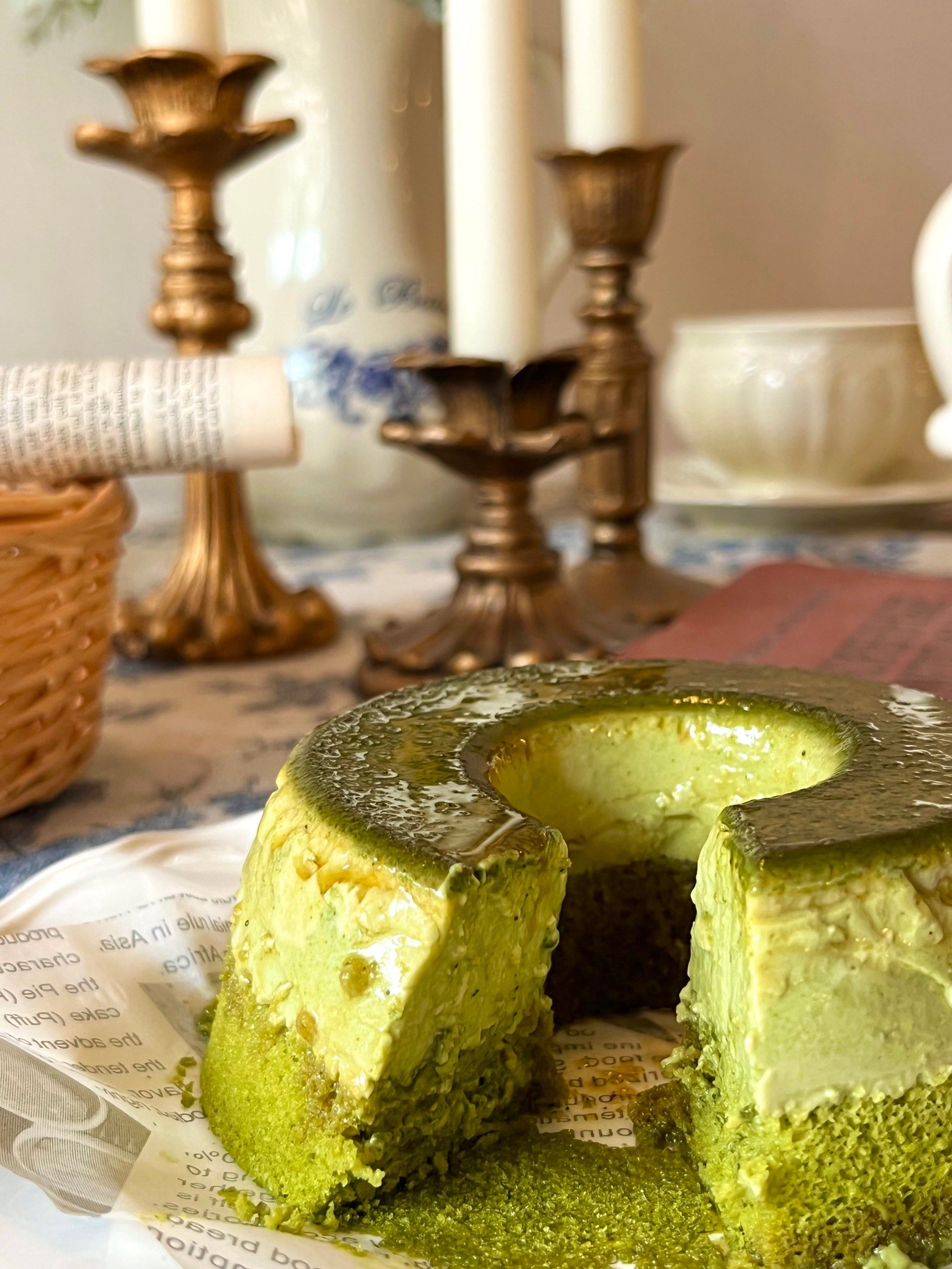 日式抹茶焦糖布丁烧