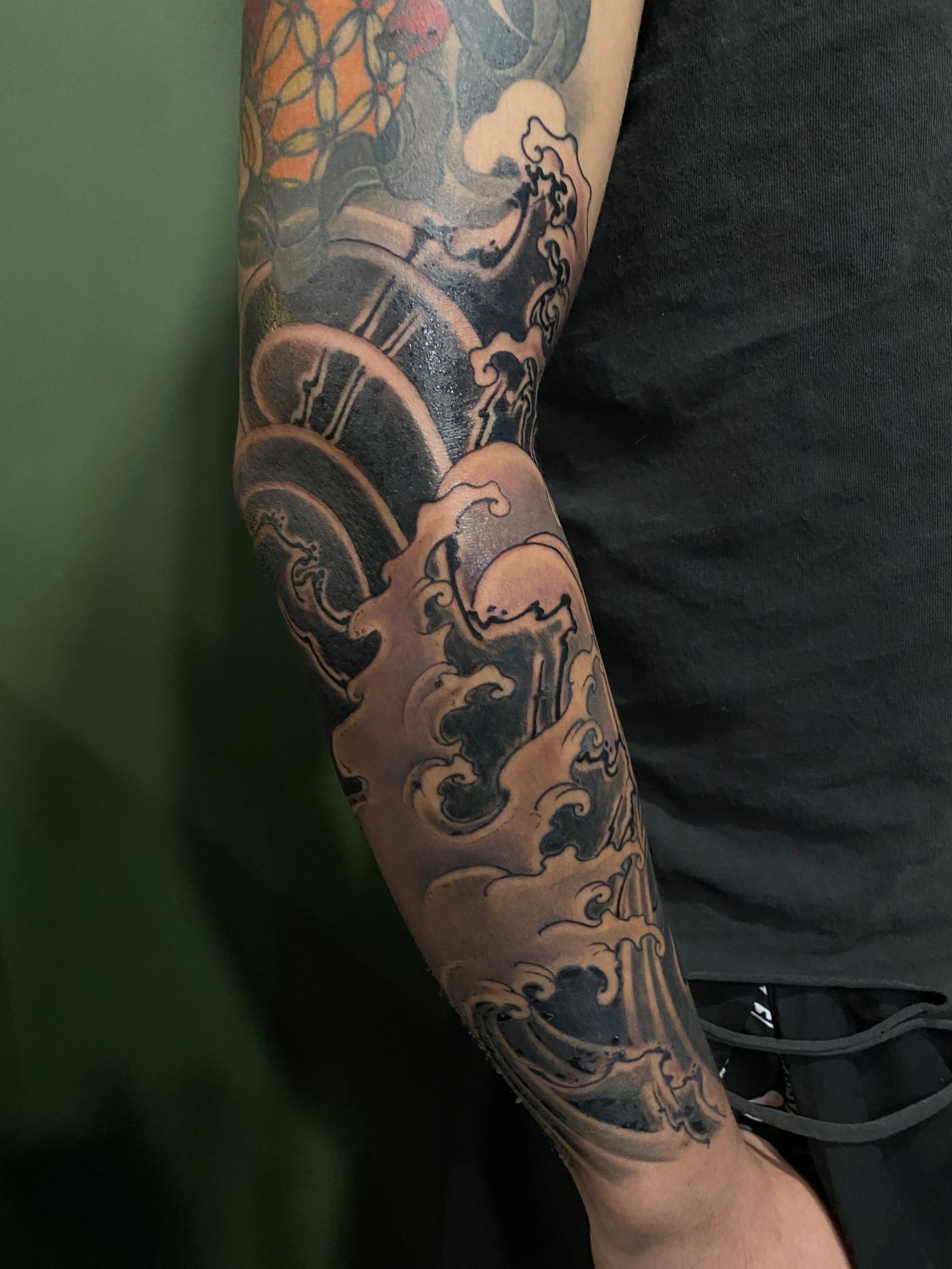 独一无二的水浪花臂