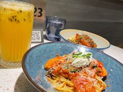 鲜茄茸大虾配马斯卡朋意大利面-BE BRIGHT KITCHEN(正佳广场店)