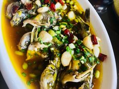 昂公鱼蒸毛豆-呼吸森林·生态农庄农家乐私房菜