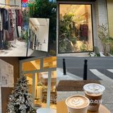在服装店里喝咖啡☕️