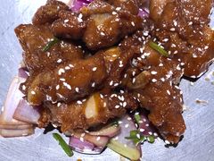 蒜香蜜汁排骨-绿茶餐厅(华联万柳店)