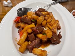 蒜香牛肉粒98-青岛海景花园大酒店·白果树餐厅青岛菜