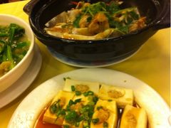 蒸豆腐和山坑鱼头-广东温泉宾馆