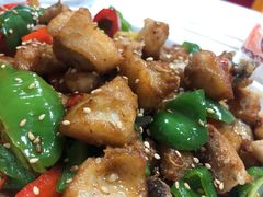 爆炒野生狗鱼块-煲来饱去冷水鱼
