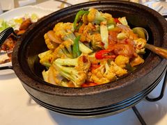 干锅培根花菜-莫干山郡安里度假酒店-桃尖中餐厅