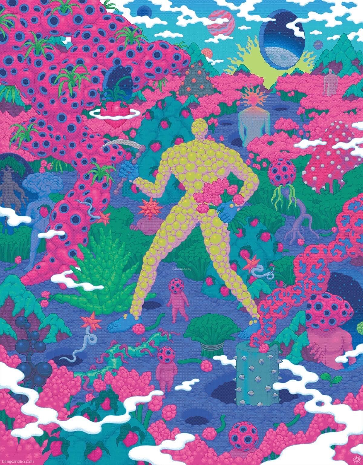 韩国插画大师sangho bang的梦幻宇宙