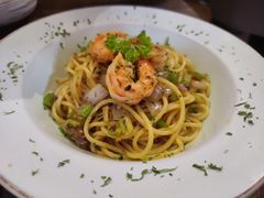 鲜虾蒜辣意面-小食院简餐厅