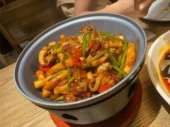 铁板鱿鱼炒年糕-日出青木