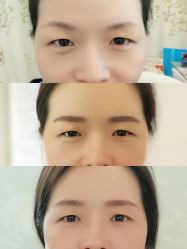 中间图.设计好眉形.下图做完眉形-平萍纹绣韩式半永久定妆