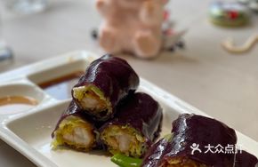 Purple Rice Crispy Shrimp Sausage