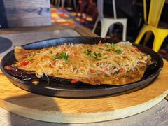 铁板粉丝茄子-探鱼·鲜青椒爽麻烤鱼(天河优托邦店)