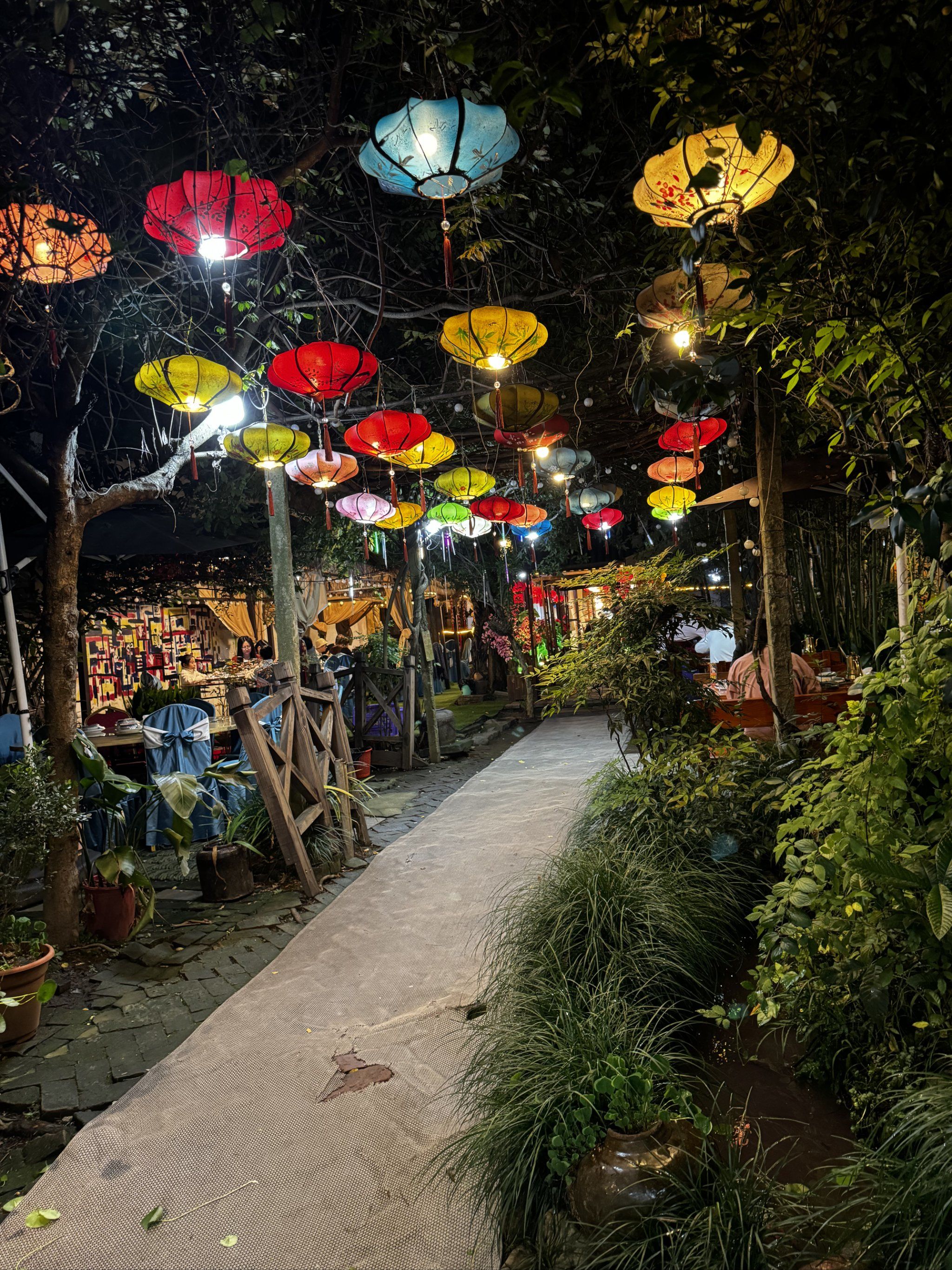 古色古香的庭院夜色