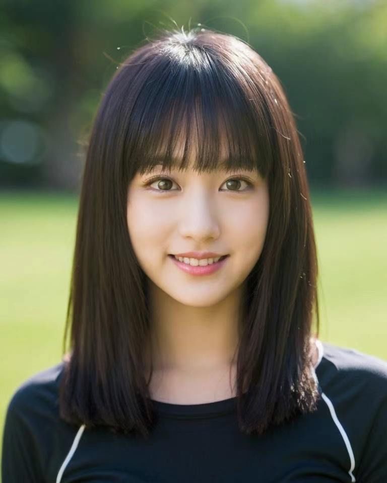 锁骨直发齐刘海是一种非常时尚的发型,能够