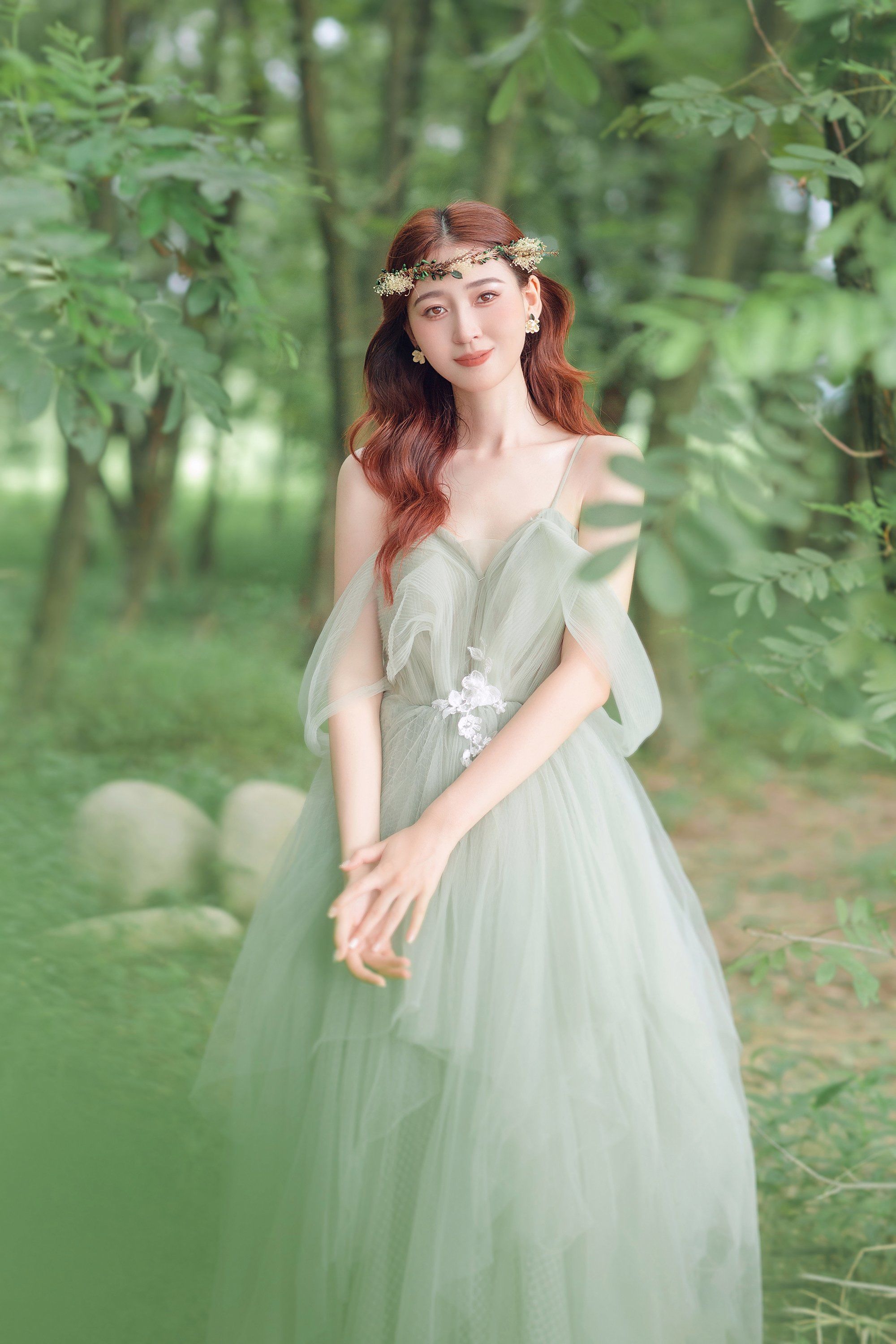 仙气飘飘的森系婚纱照