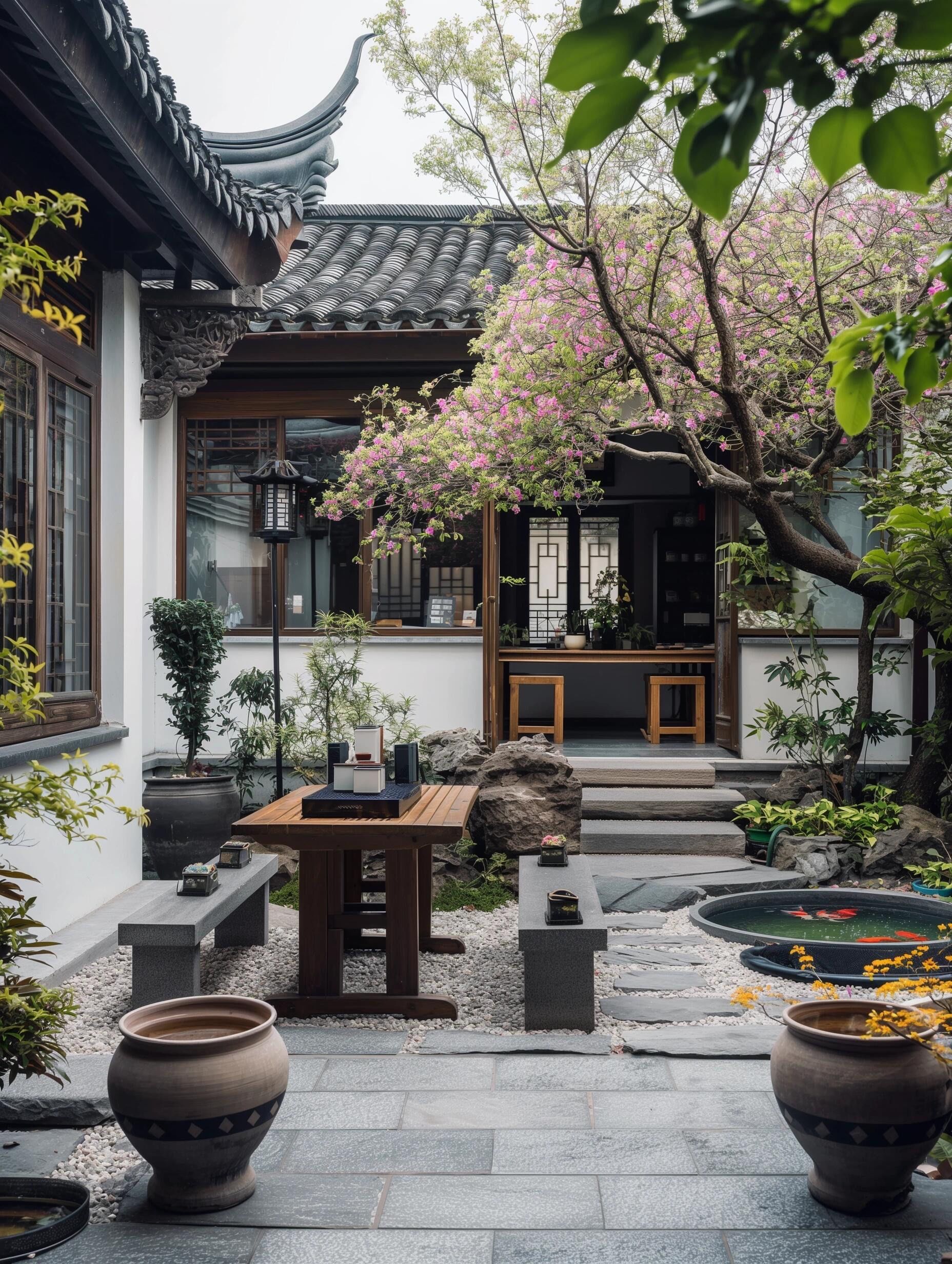 中式庭院里的悠然时光