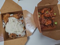 全鸡甜辣拼下雪的鸡-富乐满韩国正宗炸鸡韩国料理(虹泉路店)