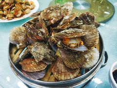 小屉蒸扇贝-京秀缘蒸汽海鲜农家菜大馅蒸饺