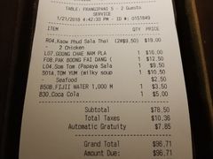 账单-Sala Thai Restaurant