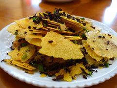 玉米片炒干菜-洪福饭店·十八年老店