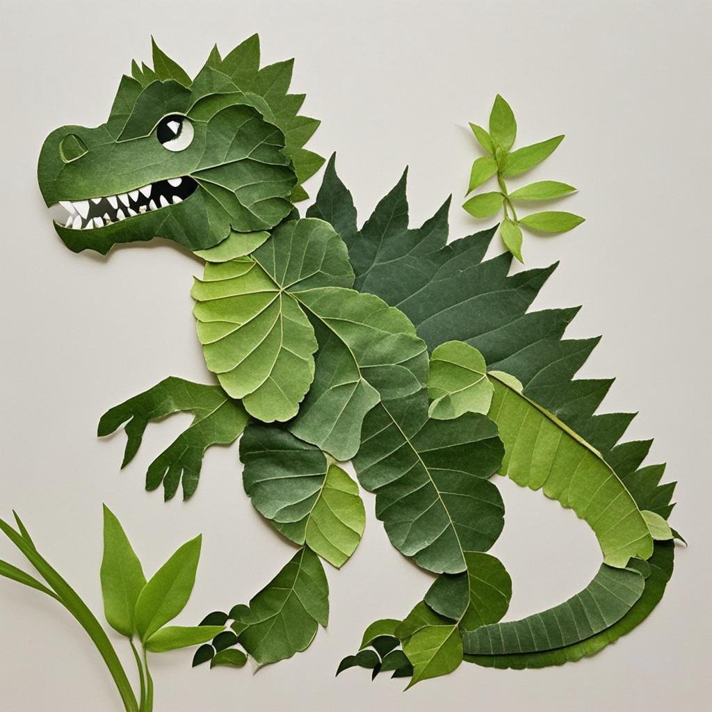 手把手教你制作『树叶画小恐龙』🦖