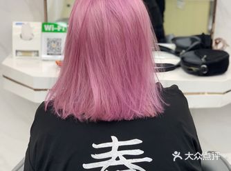 夏季粉紫色发色：歪果仁发质、偏细软，底色6度半退浅至