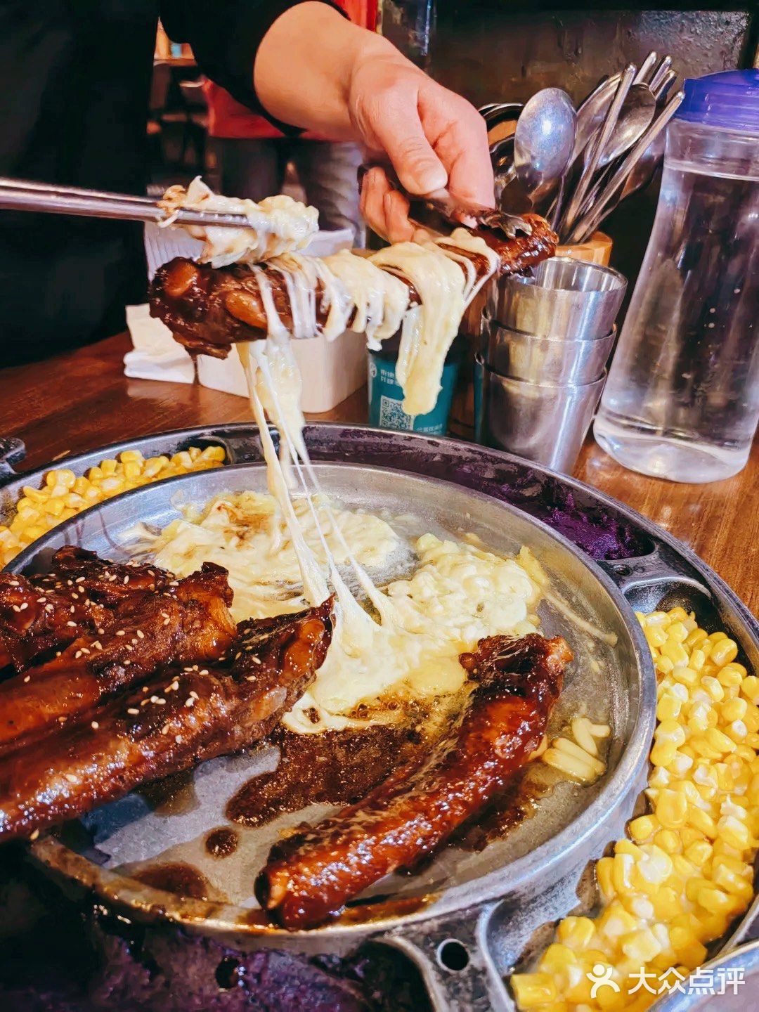 超长拉丝的韩国芝士肋排，爱芝士的进