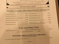 菜单-Keens Steakhouse