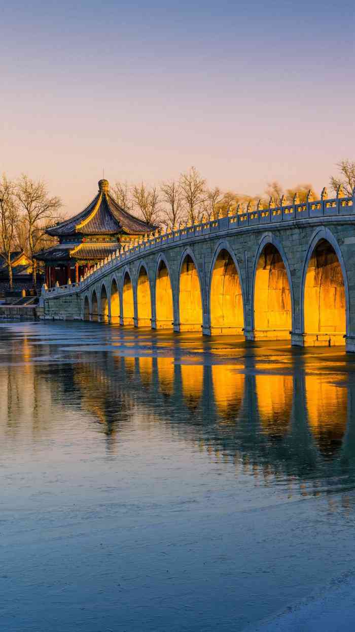 北京颐和园17孔桥图片图片
