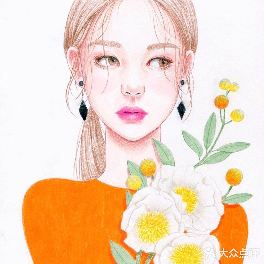 仙气十足的彩铅手绘女孩👧