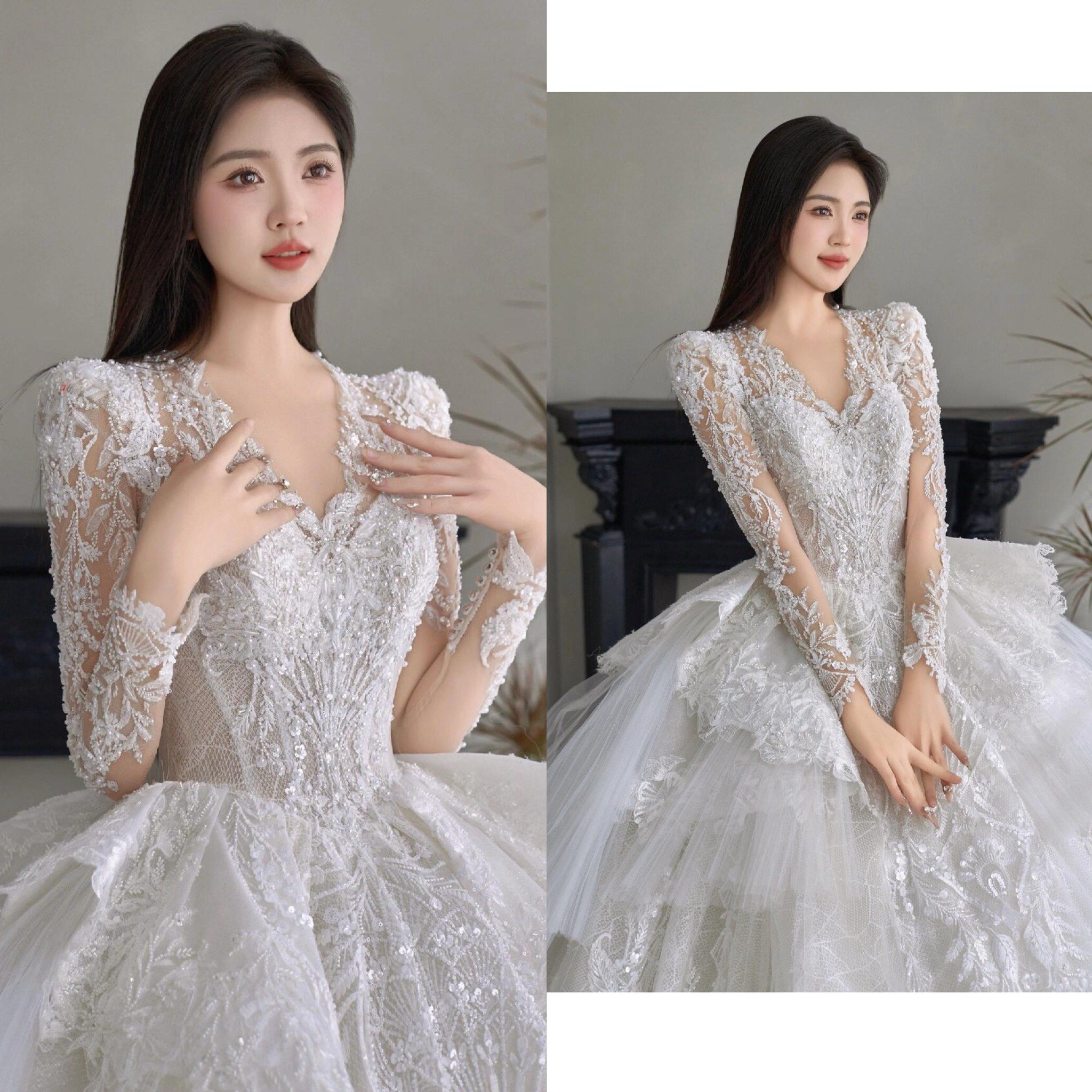 又是被蕾丝婚纱心动的一天