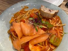 大虾烟熏三文鱼细面-榖屋house of flour(张江首店)