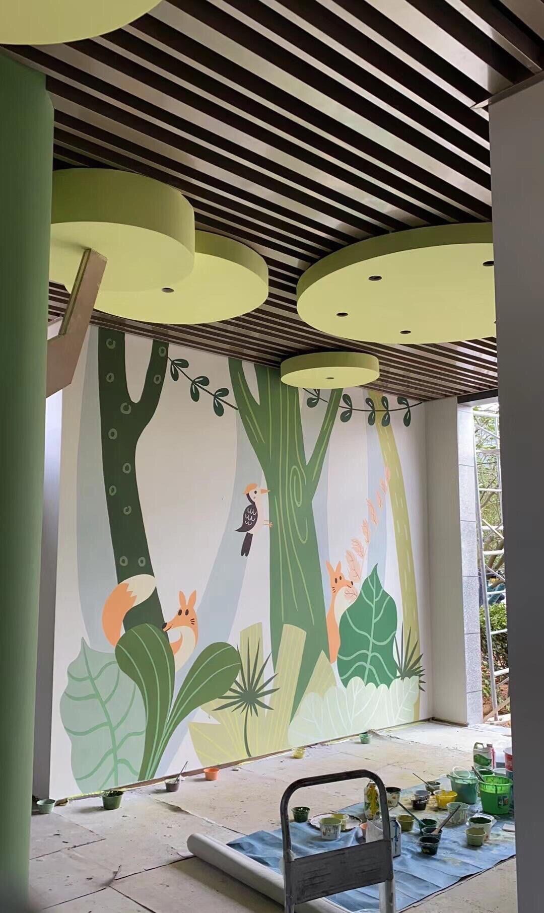 室内墙绘
简约扁平风插画彩绘
童趣风格彩绘涂鸦
干净清爽舒适