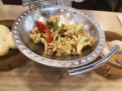 干锅有机花菜煲-粤仔湾砂锅粥(广益哥伦布店)