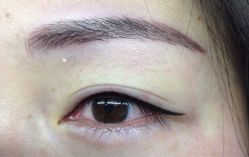 刚复盖原做眉毛和眼线-平萍纹绣韩式半永久定妆
