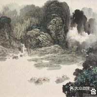 这几幅画是山水画家张际才得画作