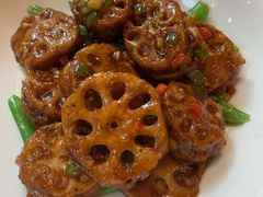黑椒汁虾胶酿藕饼-朱仔记食府(江南大道店)