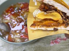 蛋菜夹馍-清真李唯一优质肉丸糊辣汤