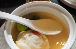 Chicken Soup with Egg White and Rose Petals
