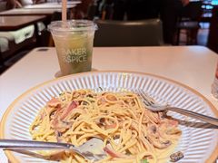 奶油培根蘑菇蛋黄意式细面-BAKER&SPICE(安福路店)
