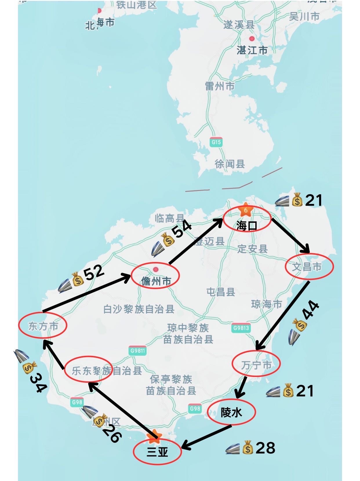 环岛旅游公路规划图图片