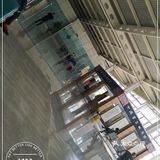 天空很蓝，几朵白云就像是画上去似的，天空和白云都很干净