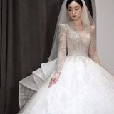 长袖大拖尾主纱👰🏼♀️