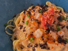 炙烤明太鱼籽野生虾仁拌面-里面·Noodlology(机电院店)