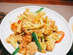 干锅有机花菜-老头儿油爆虾(星光一期店)