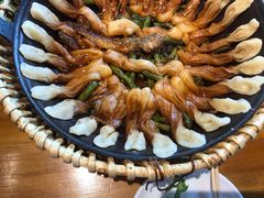 鱼锅粘卷子-华盛园卷子王农家菜水库鱼